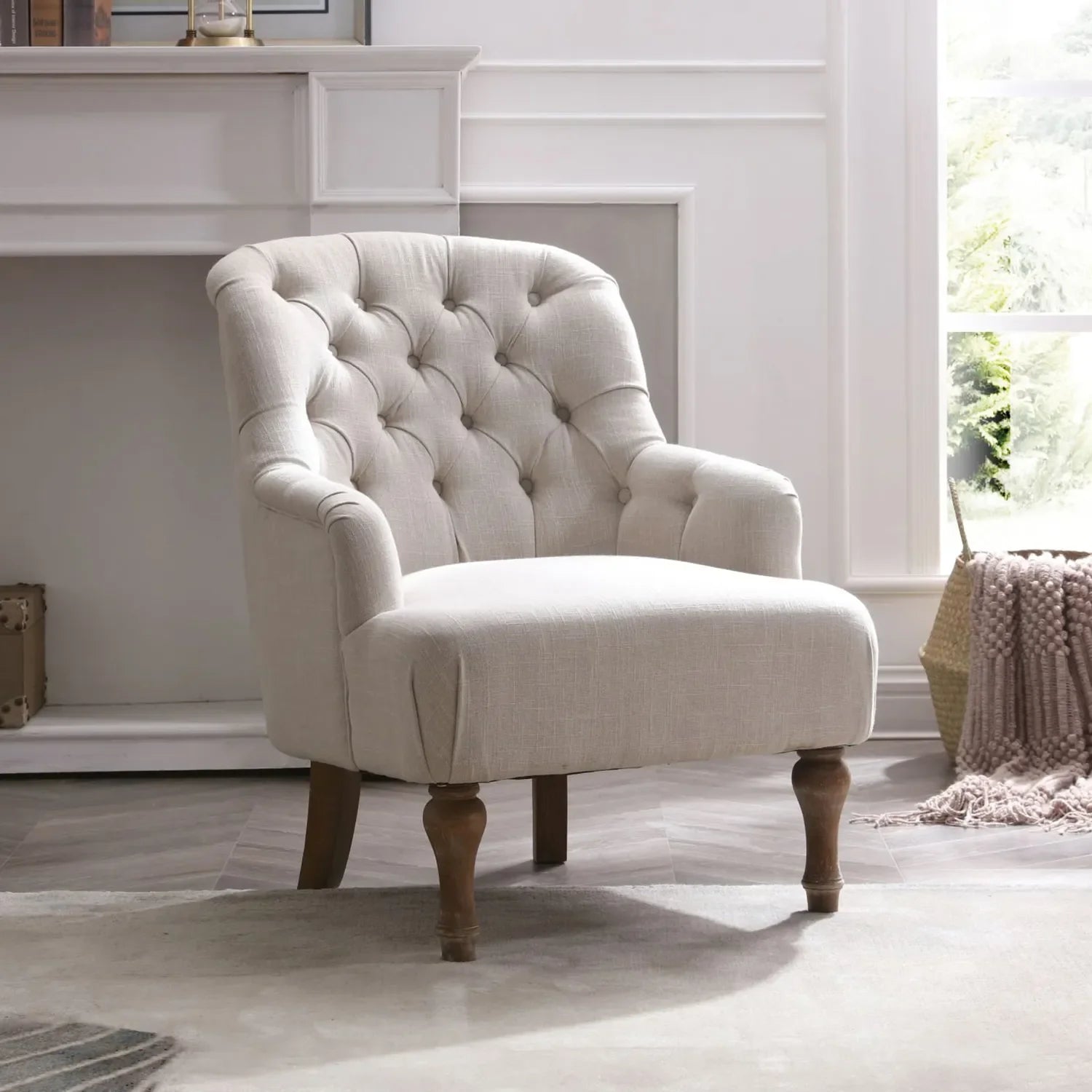 Bia Linen Accent Chair – Cream or Charcoal - Pendle Village Furniture