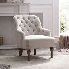 Bia Linen Accent Chair – Cream or Charcoal - Pendle Village Furniture