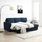 Mandy Blue Fabric Corner Sofabed with Storage - Pendle Village Furniture