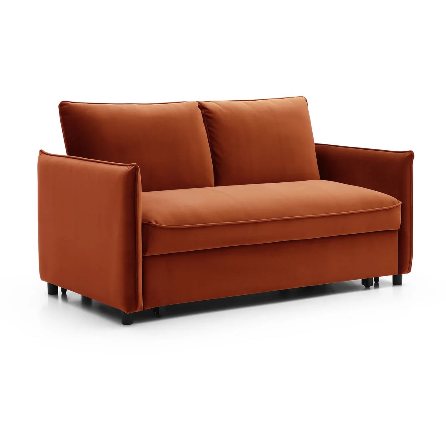 Claire Plush Velvet Burnt Orange Sofa Bed - Pendle Village Furniture