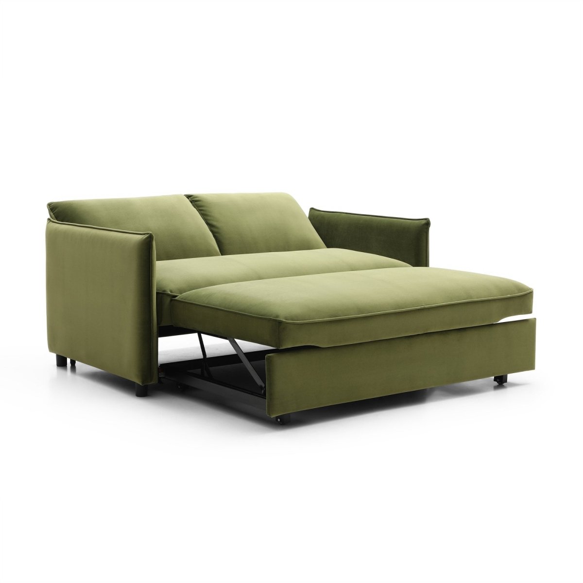Claire Plush Velvet Olive Sofa Bed - Pendle Village Furniture