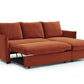 Claire Burnt Orange Velvet Fabric Corner Sofa Bed - Pendle Village Furniture