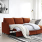 Claire Burnt Orange Velvet Fabric Corner Sofa Bed - Pendle Village Furniture