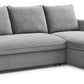 Claire Burnt Orange Velvet Fabric Corner Sofa Bed - Pendle Village Furniture