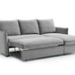 Claire Grey Velvet Fabric Corner Sofa Bed - Pendle Village Furniture