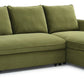 Claire Olive Velvet Fabric Corner Sofa Bed - Pendle Village Furniture