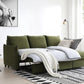 Claire Olive Velvet Fabric Corner Sofa Bed - Pendle Village Furniture