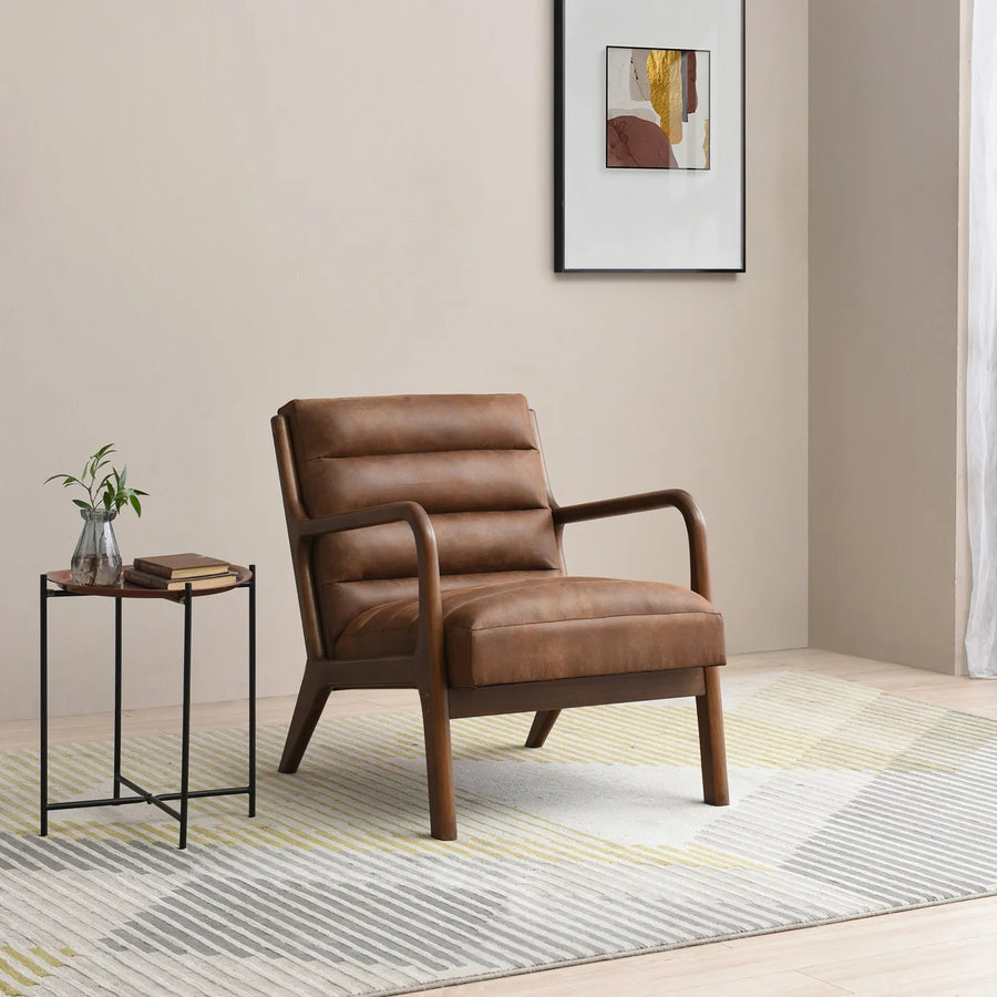 Inca Achilles Brown PU Accent Chair