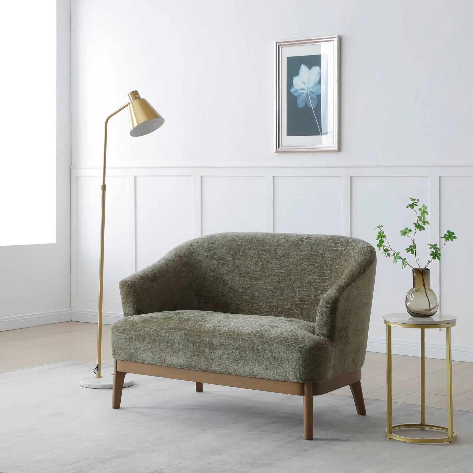 Leto Natural Woven Chenille 2 Seater Chair - Pendle Village Furniture
