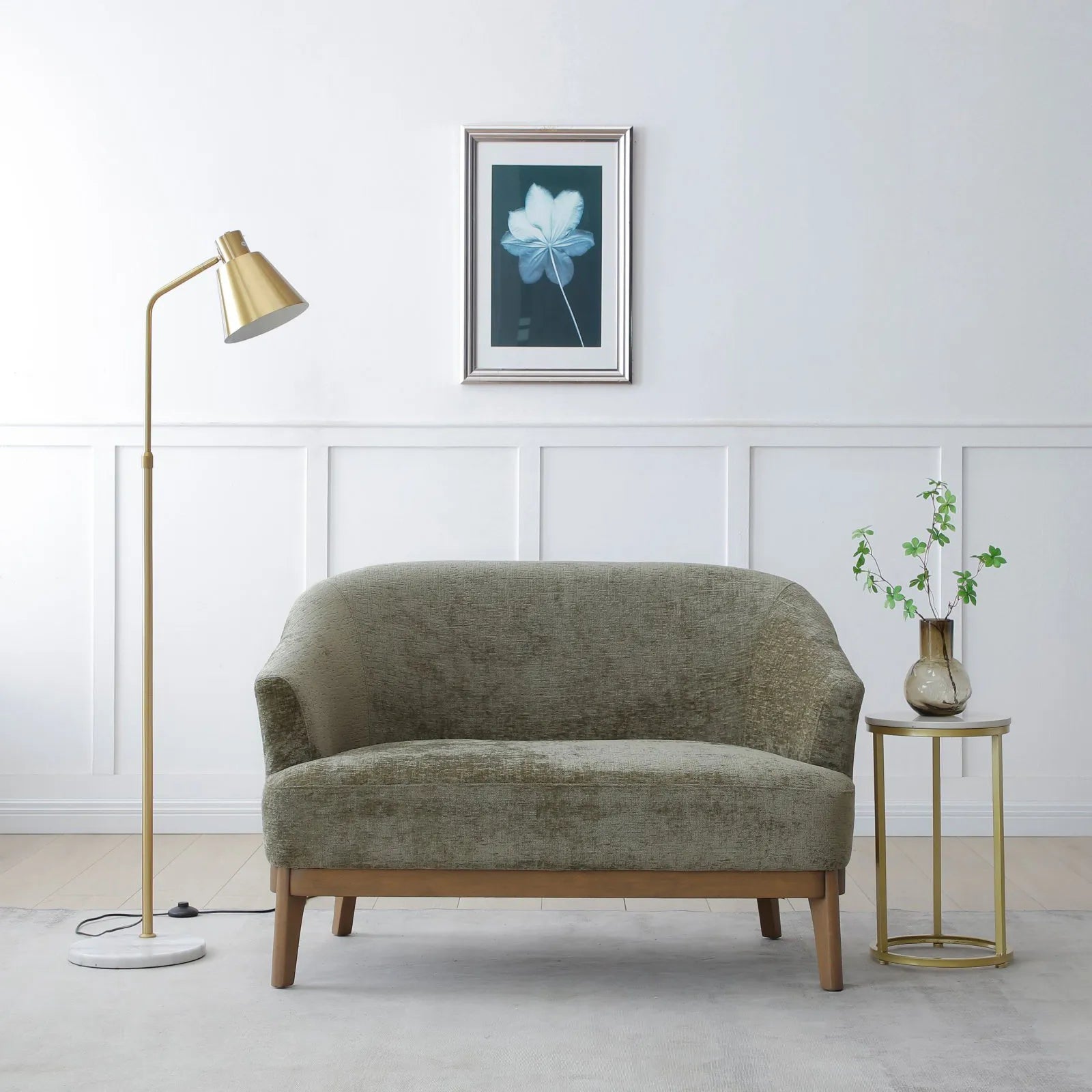Leto Natural Woven Chenille 2 Seater Chair - Pendle Village Furniture