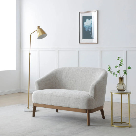 Leto Natural Woven Chenille 2 Seater Chair - Pendle Village Furniture