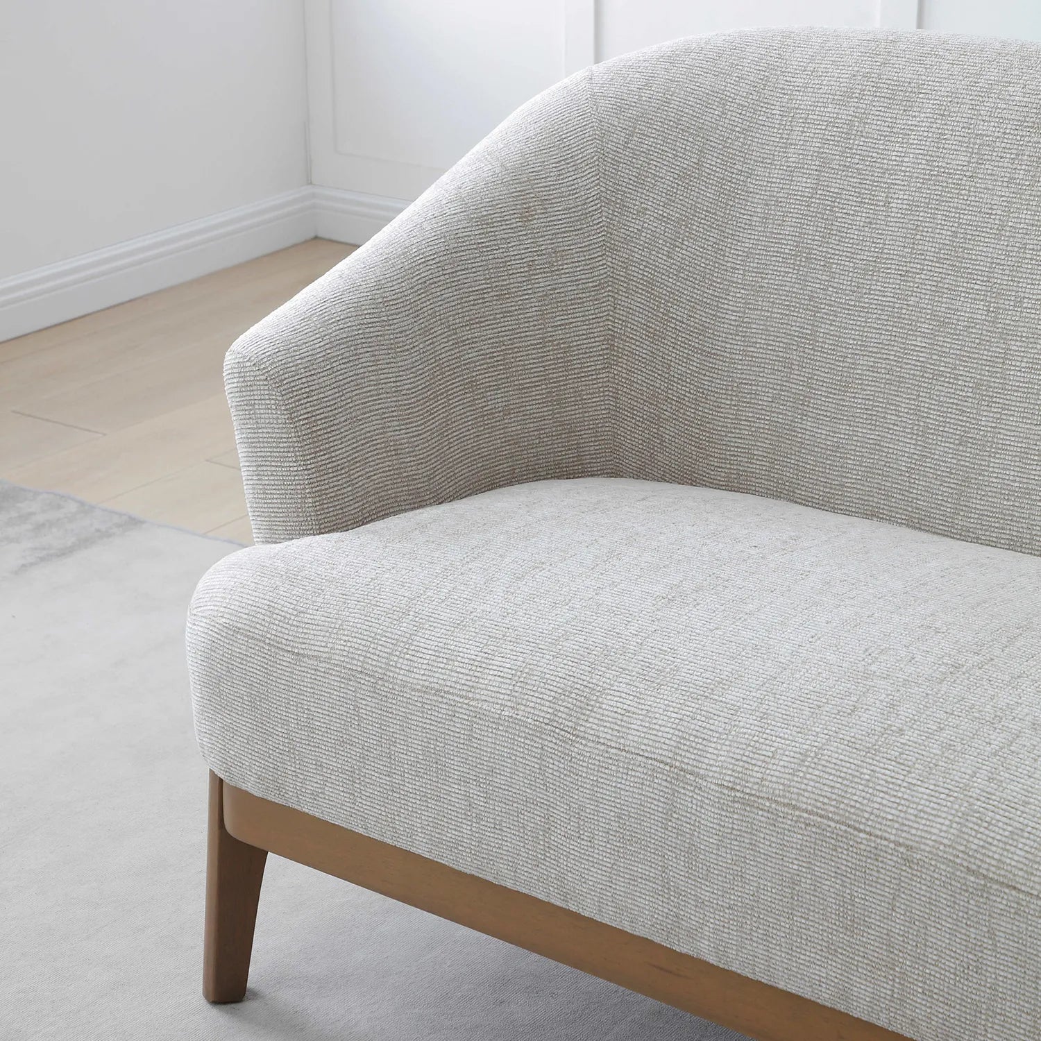 Leto Natural Woven Chenille 2 Seater Chair - Pendle Village Furniture