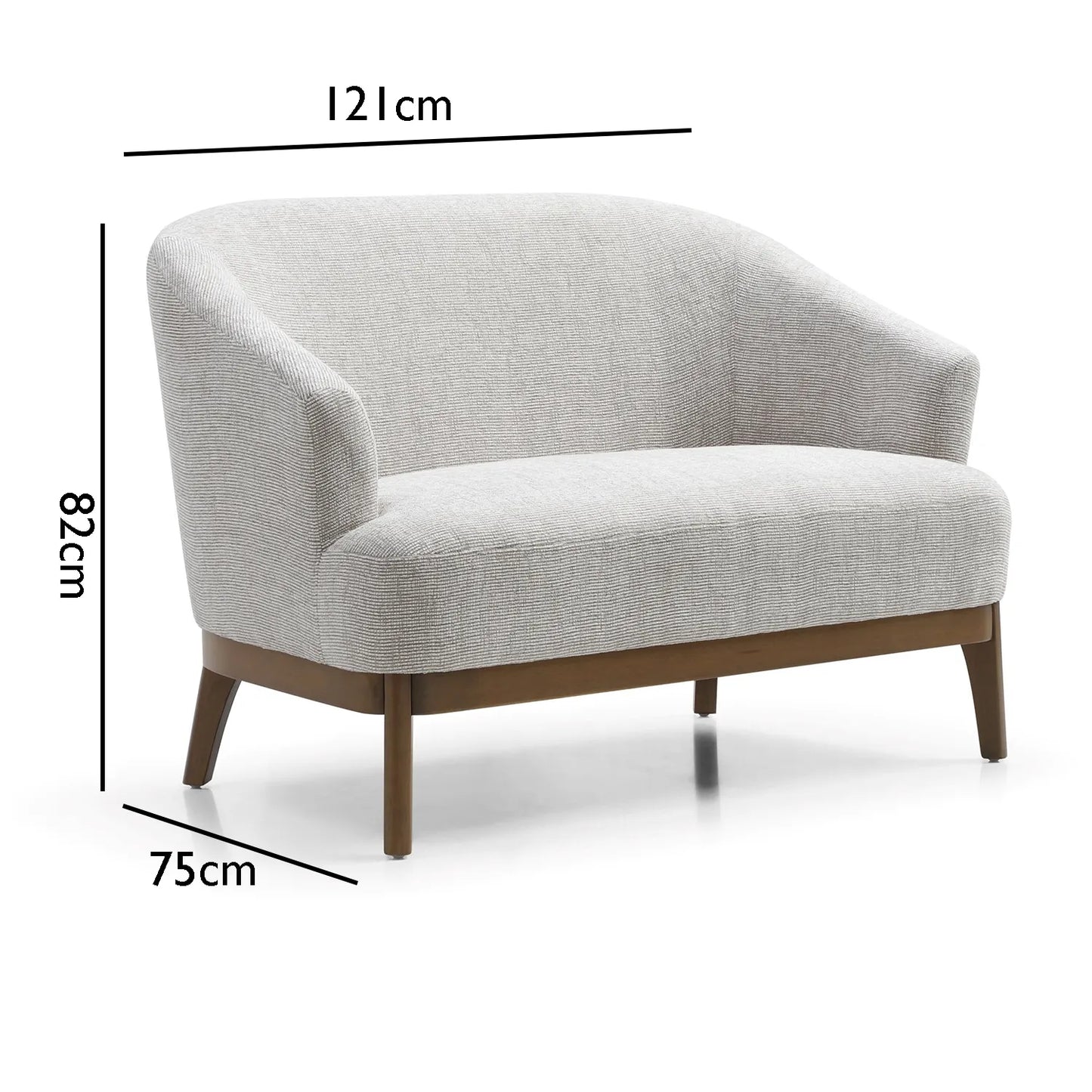 Leto Natural Woven Chenille 2 Seater Chair - Pendle Village Furniture