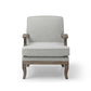 Hastings Traditional Wooden Armchair in Cream Linen or Natural Stripe - Pendle Village Furniture
