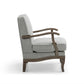 Hastings Traditional Wooden Armchair in Cream Linen or Natural Stripe - Pendle Village Furniture