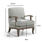 Hastings Traditional Wooden Armchair in Cream Linen or Natural Stripe - Pendle Village Furniture
