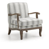 Hastings Traditional Wooden Armchair in Cream Linen or Natural Stripe - Pendle Village Furniture