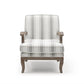 Hastings Traditional Wooden Armchair in Cream Linen or Natural Stripe - Pendle Village Furniture