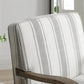 Hastings Traditional Wooden Armchair in Cream Linen or Natural Stripe - Pendle Village Furniture