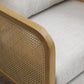 Aurora Cream Rattan Armchair with Linen Seat - Pendle Village Furniture