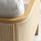 Aurora Cream Rattan Armchair with Linen Seat - Pendle Village Furniture
