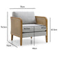 Aurora Cream Rattan Armchair with Linen Seat - Pendle Village Furniture