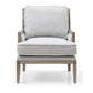 Clara Cream Linen Armchair with Washed Oak Frame - Pendle Village Furniture