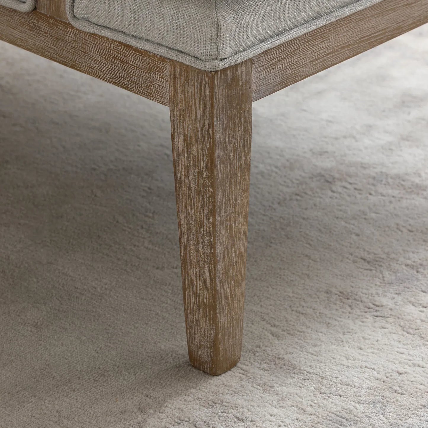 Clara Cream Linen Armchair with Washed Oak Frame - Pendle Village Furniture