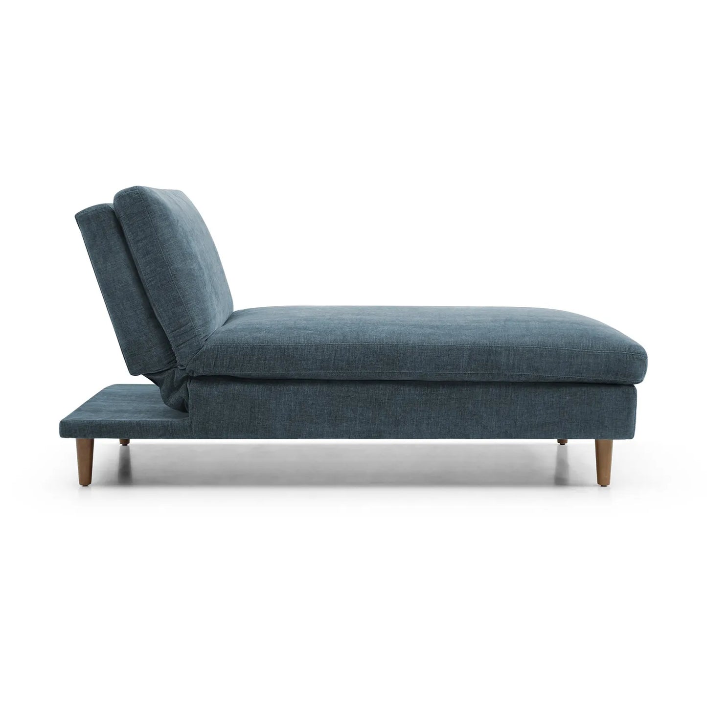 Scott Navy Chenille Fabric Chaise Sofa Bed