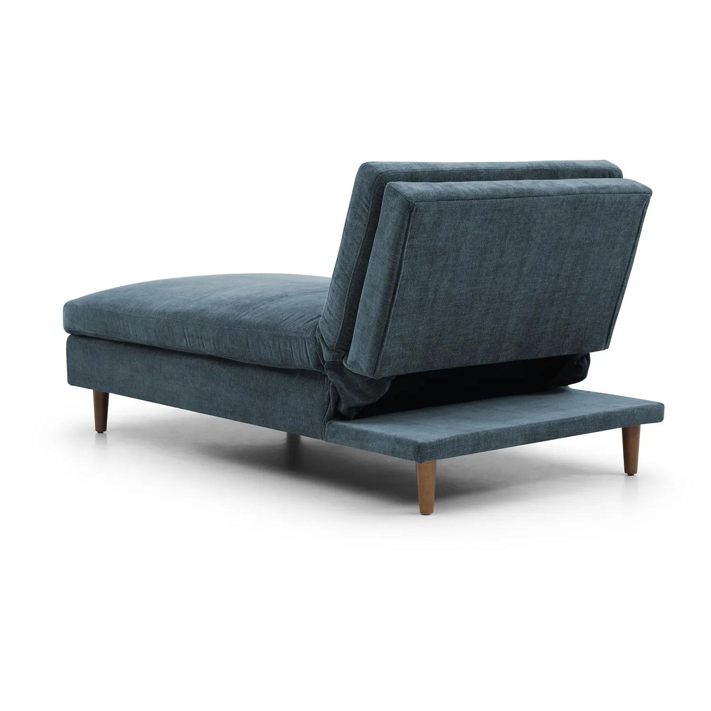 Scott Navy Chenille Fabric Chaise Sofa Bed