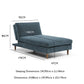 Scott Navy Chenille Fabric Chaise Sofa Bed