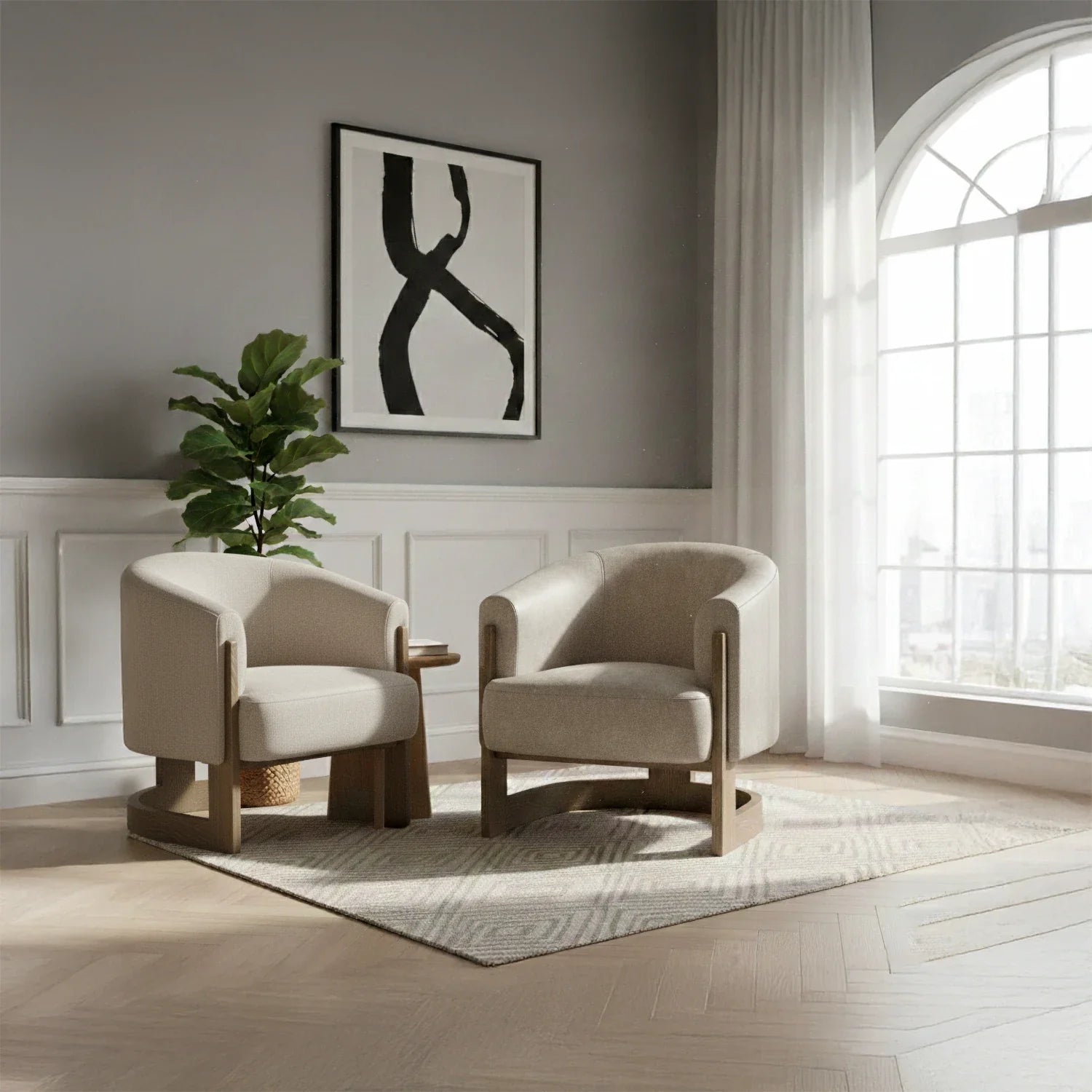 Nox Taupe Chenille Accent Chair - Pendle Village Furniture