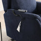 Finn Navy Fabric Dual Motor Rise Recline Chair - Pendle Village Furniture