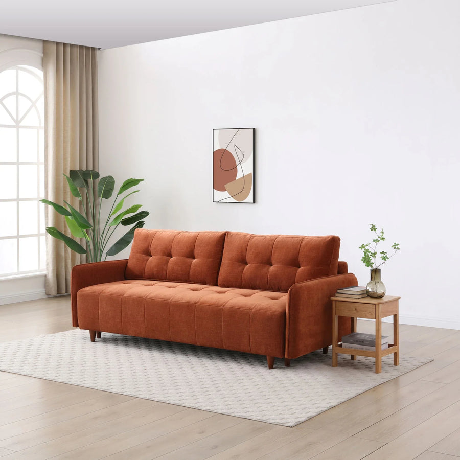 Jaxx Terracotta Chenille 3 Seater Sofabed