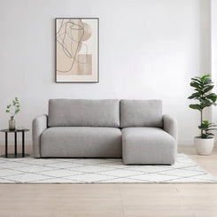 Bloom Natural Boucle Fabric Corner Sofa Bed - Pendle Village Furniture