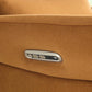 Electric recliner chair in ochre fabric upholstery
