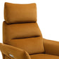 Modern ochre recliner chair with padded arms