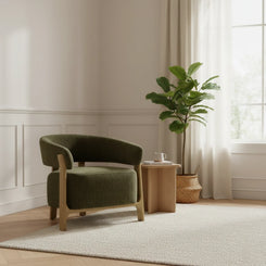 Amos Olive Chenille Accent Chair - Pendle Village Furniture