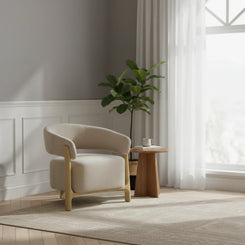 Amos Taupe Chenille Accent Chair - Pendle Village Furniture