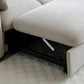 Close up of Mayfair Taupe Chenille Corner Sofa Bed RHF Chaise with Storage