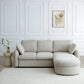 Mayfair Taupe Chenille Corner Sofa Bed RHF Chaise with Storage - Pendle Village Furniture