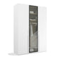 Kacey 151cm 3 Door Wardrobe With Middle Glass Door 