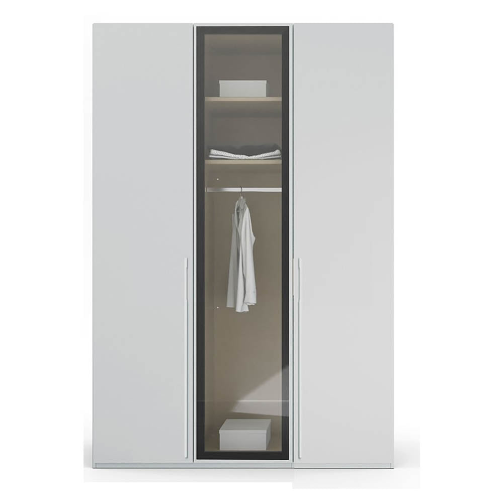 Kacey 151cm 3 Door Wardrobe With Middle Glass Door 