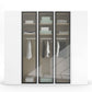 Kacey 251cm 5 Door Wardrobe 3 Glass Doors