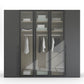 Kacey 251cm 5 Door Wardrobe 3 Glass Doors