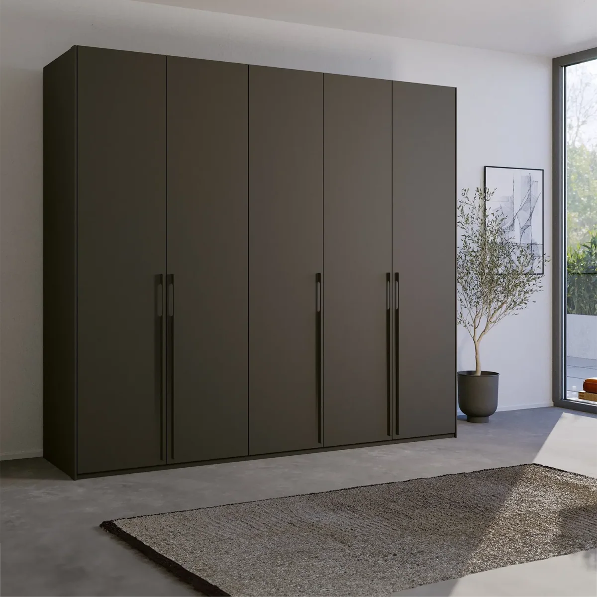 Kacey Pure 5 Door 251cm Wide Wardrobe 