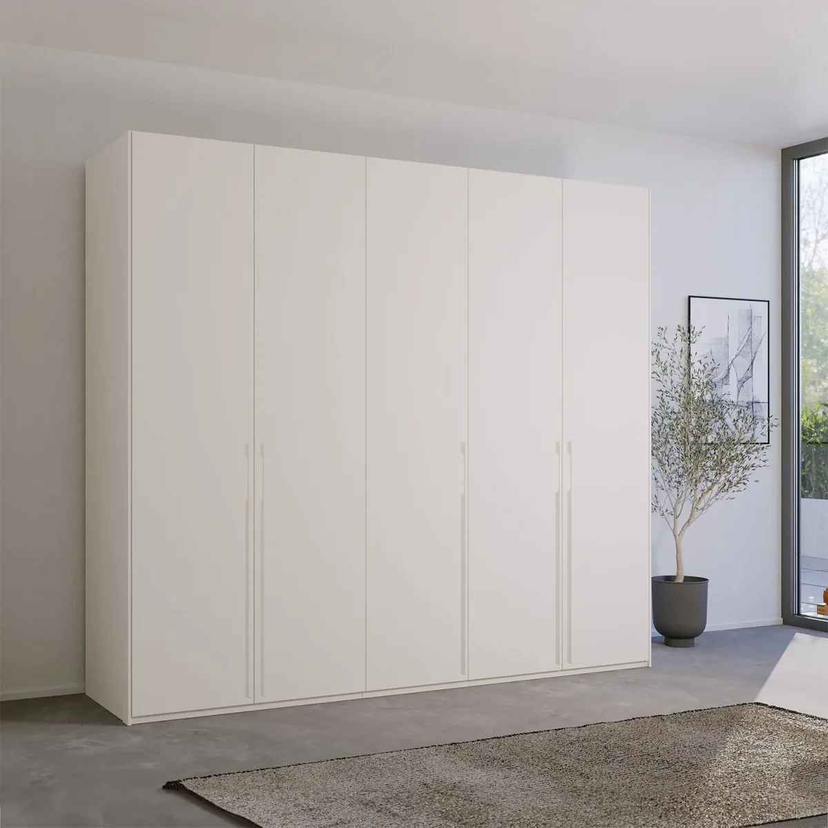 Kacey Pure 5 Door 251cm Wide Wardrobe 