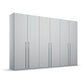 Kacey Pure 6 Door 301cm Wide Wardrobe in Silk Grey