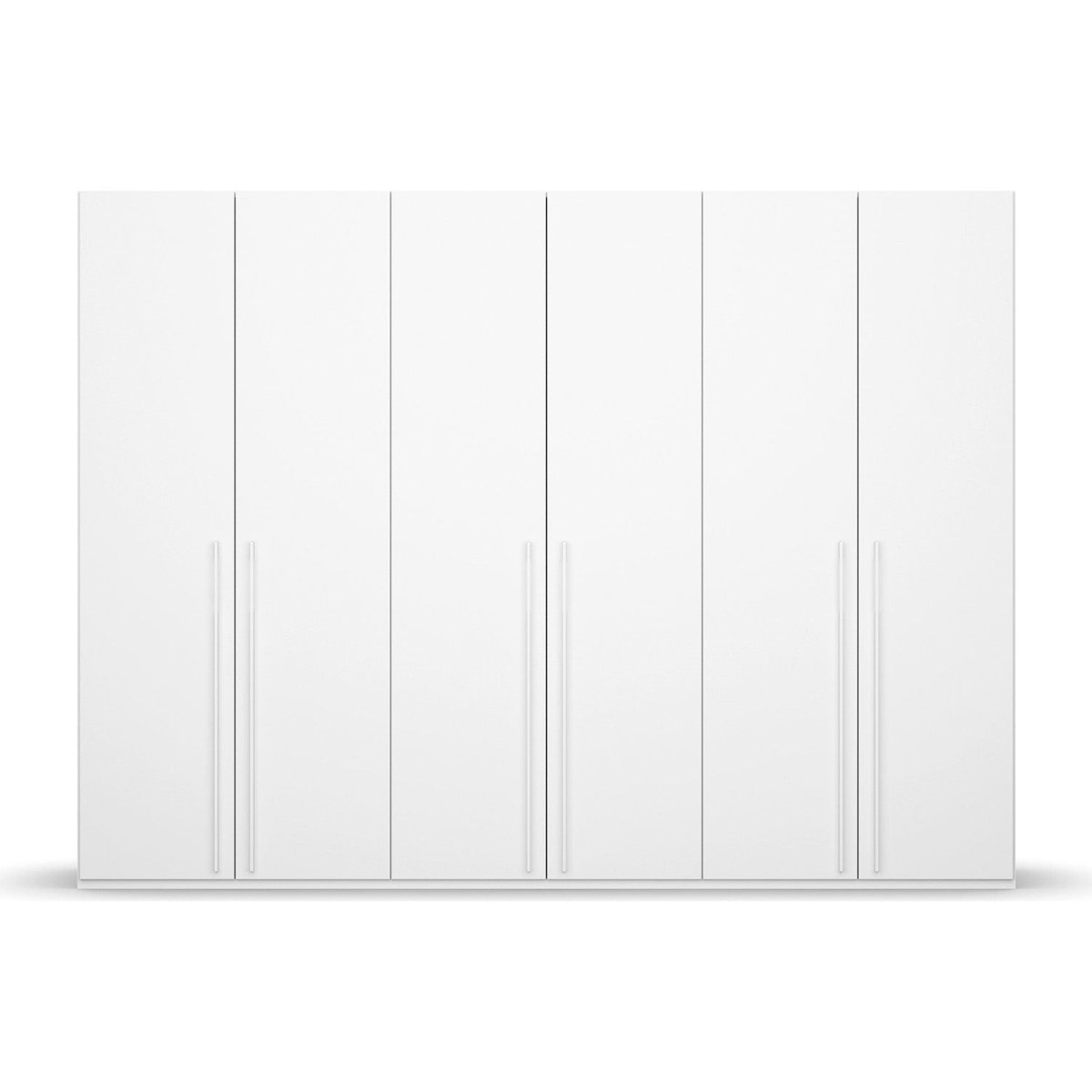 Kacey Pure 6 Door 301cm Wide Wardrobe in White - Front View
