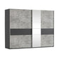 Kadenbach Stone Grey & Metallic Grey Sliding Door Wardrobe 261cm